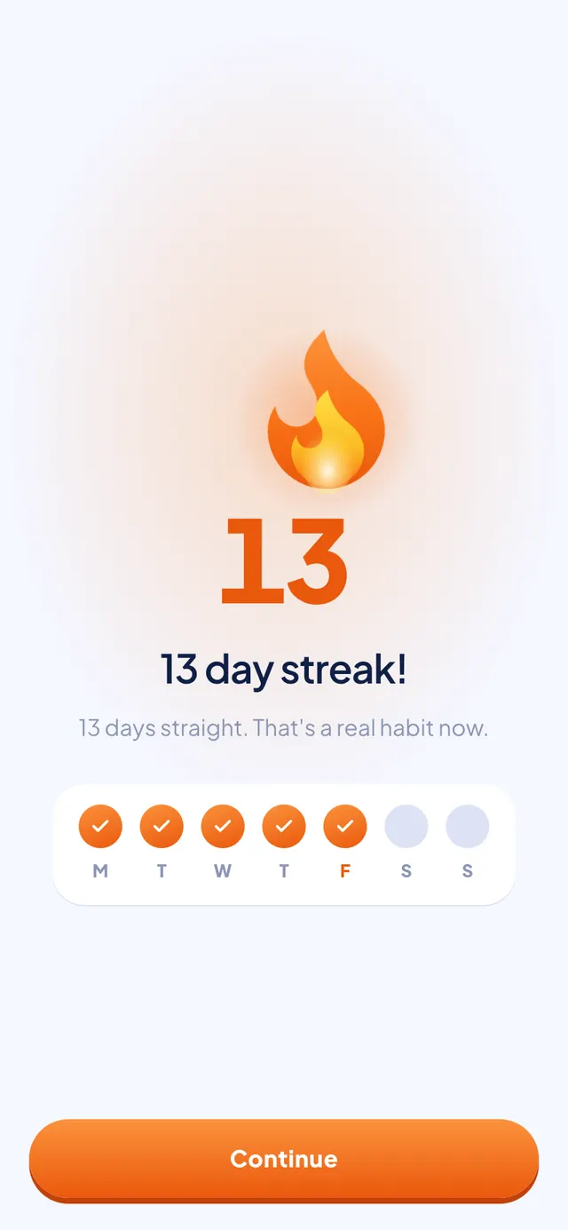 The streak moment after finishing Daily 3