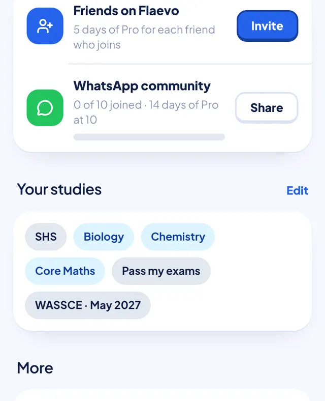 Invite friends on the profile